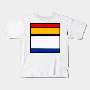 Mondrian Inspired Geometric Abstract Acrylic Painting I Kids T-Shirt